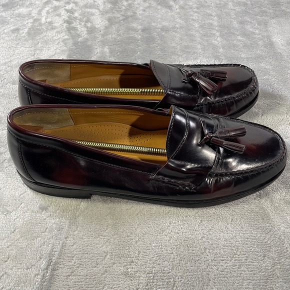 Cole Haan Pinch Tassel Loafers Mens 13 D Burgundy Dress Shoes Slip Office Career - Picture 1 of 10